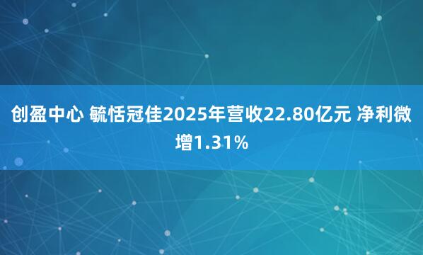 创盈中心 毓恬冠佳2025年营收22.80亿元 净利微增1.31%
